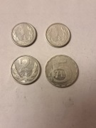 Monety prl 1,2,5 zl  1989 i 1990 rok
