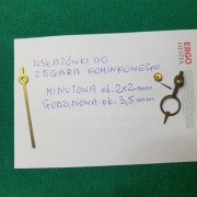 wskazówki do zegara kominkowego=minutowa ok.6,4cm godzinowa ok. 4,2 cm