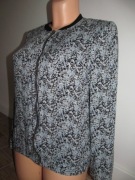 Bomberka, narzutka, kurtka na zamek w niebieskie i białe kwiatki