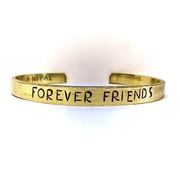 Mosiężna złota Bransoletka z napisem Przesłaniem FOREVER FRIENDS