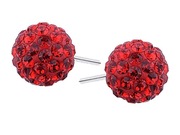 Kolczyki z czerwonymi cyrkoniami próby 925 