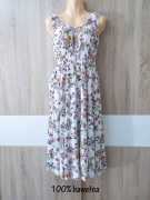 sukienka, rozm. S/M, kwiaty, cottagecore, taliowana, vintage, romantyczna