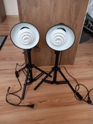 Zestaw 2 lamp studyjnych PS-01 na statywach + świetlówki 30W 5400K