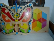 HAPE drewniana gra magnetyczna labirynt i Goki puzzle 3 szt