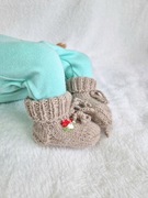 Ciepłe grube skarpetki dla niemowląt. Wiełniane buciki