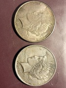 DWIE monety  DOLAR POKOJU - srebrne oryginalne 1923    - E01