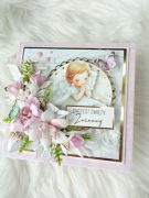 Kartka ręcznie robiona PREMIUM na chrzest Pamiątka Chrztu Świętego prezent 