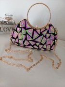 Wizytowa Kopertówka torebka - Fluorescencyjne cekiny