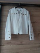 Marynarka damska biała ze złotymi dodatkami rozm.42. Elegancka