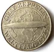 3 marki Graf Zeppelin, srebro, Niemcy 1929