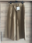 Spodnie damskie kuloty brąz camel uniwersalny Minth moda włoska wiskoza