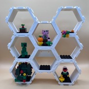 Półka modułowa HEX na figurki LEGO - Zestaw 8 sześcianów - Wybór kolorów