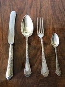 Komplet zabytkowych sztućców ze srebra - sztućce srebro próba 800