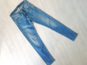 Jeansy Spodnie S 36 28/30 Skinny Rurki elastan niebieskie wysoki stan 