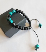 Bransoletka czarno turkusowa