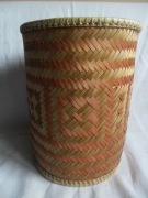 PIĘKNY STARY KOSZ BAMBUSOWY OSŁONKA