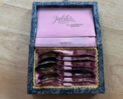 6x Łyżeczki HEFRA Wzór Amerykański PRL Jubiler Etui MET-60