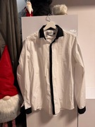 Biała męska koszula z długim rękawem - zapinana na guziki TopMan rozm. M