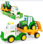 JD Kids John Deere - Traktor Johnny z lawetą ciągnikiem siodłowym 37 cm