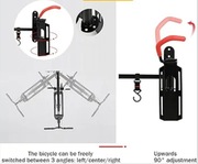 Obrotowy uchwyt ścienny na rower z ochroną ściany na dolne koło i wieszakie