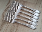 PRZEDWOJENNE SREBRZONE ŁYŻKI OBIADOWE WZÓR HEMPEL WARSZAWA