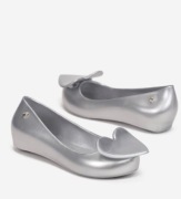 Nowe meliski, balerinki srebrne z sercem. r.32