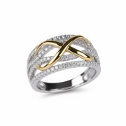 Pierścionek Stal Szlachetna Nieskończoność Cyrkonie
