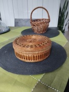 Wiklinowy koszyczek  i pojemnik z pokrywką