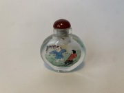 Butelka na tabakę, ręcznie malowana, sygnowana