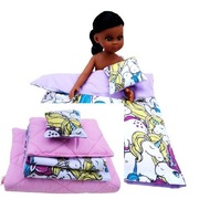 Poszewki + wkłady - Pościel Jednorożce premium dla lalki typu Paola, Barbie