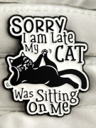 NOWA Przypinka pin metalowa kot kotek cat