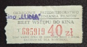 Warszawa Kino Luna, bilet 30zł, Okręgowe Przeds. Rozp. Filmów