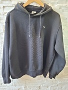 Czarna bawełniana ciepła damską bluza z kapturem H&M basic L