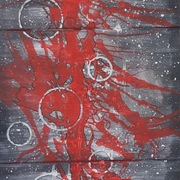 obraz tryptyk czerwony biały szary 35cm x75cm