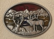 Klamra Sprzączka fo paska myśliwskiego JELENIE BYKI, do munduru leśnika.