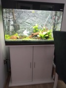 Szafka pod akwarium VIDA XL, biała na wysoki połysk, 81x36x73 cm