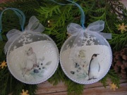 Bombki/medaliony na choinkę "Mroźna zima" – komplet 2 szt.