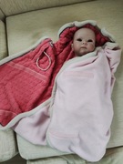 Lodger różowy ciepły zimowy otulacz z polaru 92x92 cm