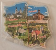 Magnes na lodówkę Mapka Podlasie Tatarski Szlak Bohonniki Kruszyniany(2K).