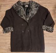 Vintage żakiet/płaszczyk 36 Orsay/COLLECTION wełna panterkowe wykończenie