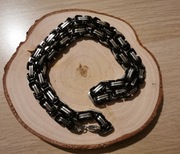 Naszyjnik męski czarno-srebrny stal 316l Boston Jewellery 60 cm