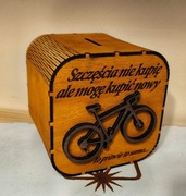 Skarbonka Rower / Prezent dla Rowerzysty / Gravel MTB / Dekoracja Laserowa