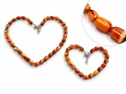 Komplet naszyjnik + bransoletka z naturalnego agatu pasiastego handmade 