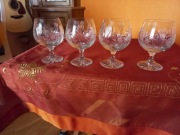 Kryształowe 4 koniakówki BRANDY PRL VINTAGE 