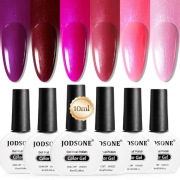 JODSONE 10ml Glitter Żelowy Lakier do Paznokci Zestaw 6 Kolorów