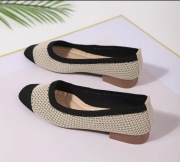 Damskie Buty Baletk Baleriny i Materiałowe Czarno Białe r. 41 Nowe 