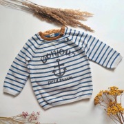 Sweter Sweterek H&M 80 86 bawełna bawełniany w paski marine style kotwica n