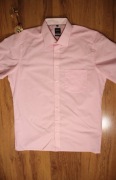 Koszula Olymp r. 42 męska różowa kr rękaw bawełniana kratka 