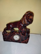 Figurka Lew na Skale Kominkowy z Porcelany Starodawny 