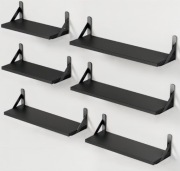 Pipishell 6 czarnych półek ściennych loft